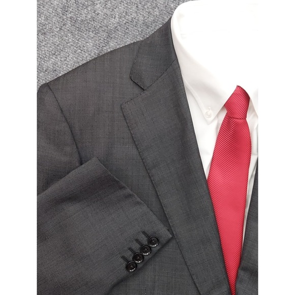 Pal Zileri Blazer Mens 52 RegEU Charcoal Gray Pure Virgin Wool 2 Button Notch